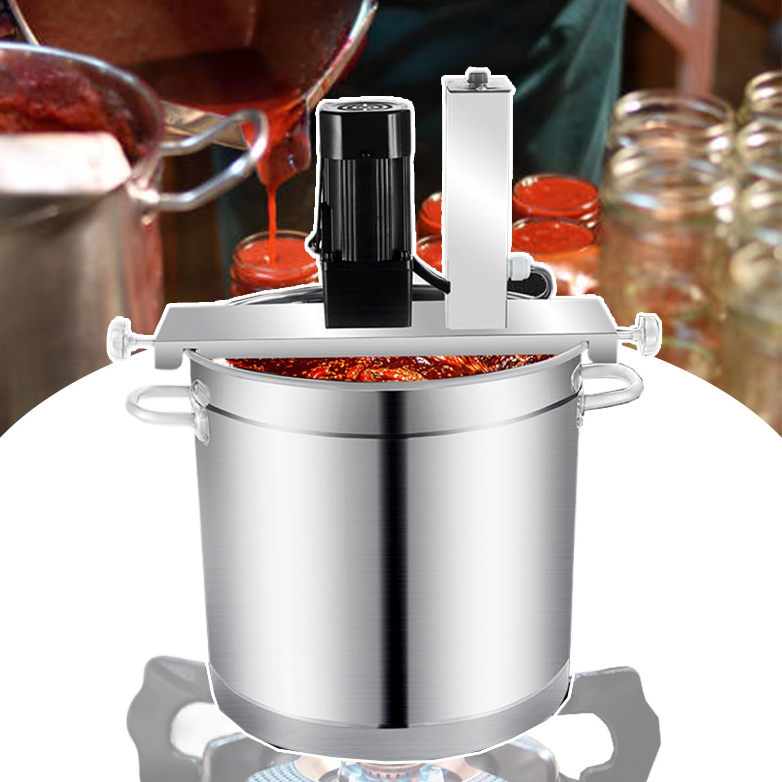 Marmita Mezcladora Eléctrica 20-60L Automática para Mermeladas/Salsas/Adobos - Diseño Antiadherente con Raspador + Velocidad Ajustable + Multiusos Cocinas (4 Capacidades Industrial),20L