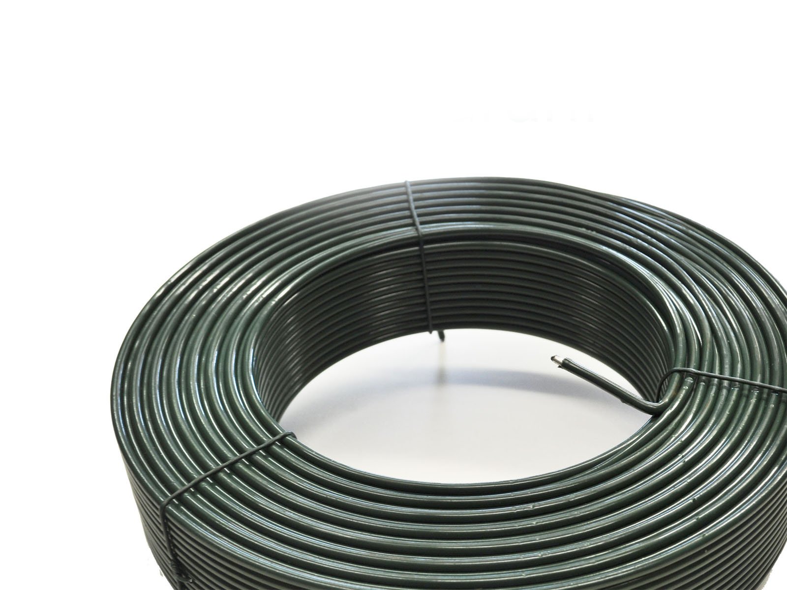 Spanndraht 80 m Ring, Ø 3,8 mm stark, inkl. PVC-Mantel grün, Drahtkern Ø 2,6 mm