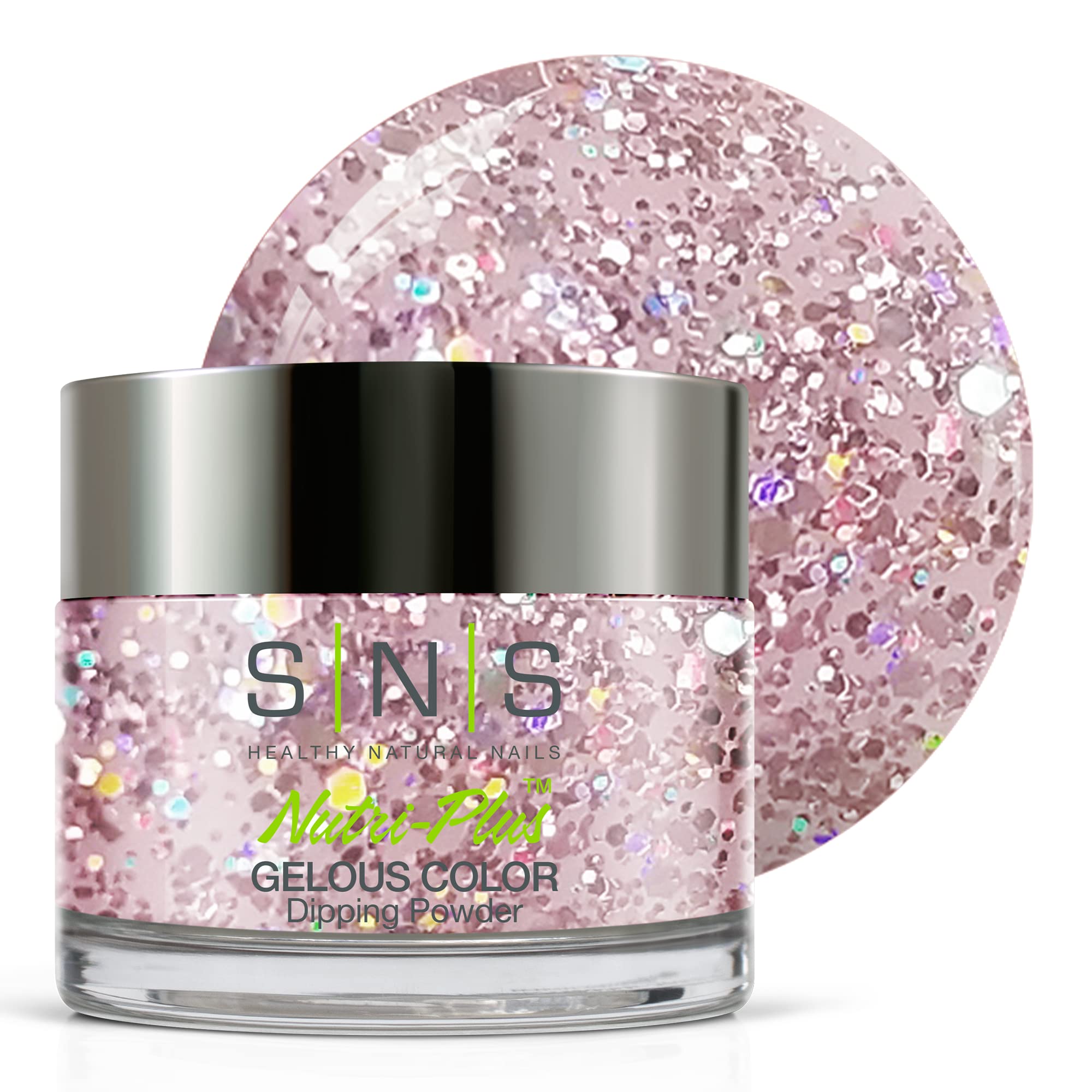 SNS Nail Dip Powder, Gelous Color Dipping Powder - Australian Galah (Natural, Nudes/Lavender, Glitter) - Long-Lasting Dip Nail Color Lasts up to 14 days - Low-Odor & No UV Lamp Required - 1 Oz