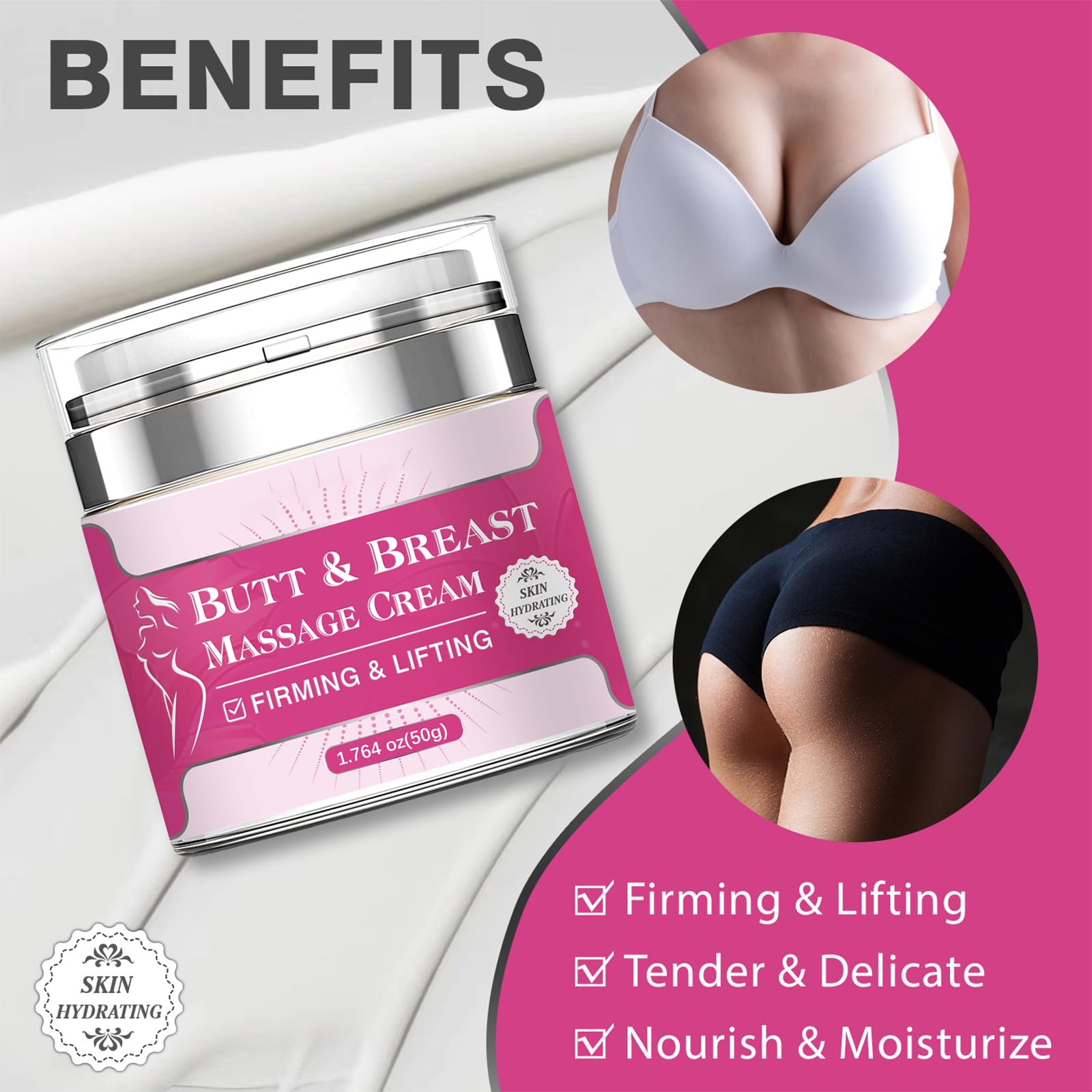 13 Crème d'amélioration de la Poitrine, 50g Crème Augmentante et Hydratante pour la Poitrine, Crème Raffermissante Et Lifting Pour Les Seins Crème De Massage Du Sein Crème