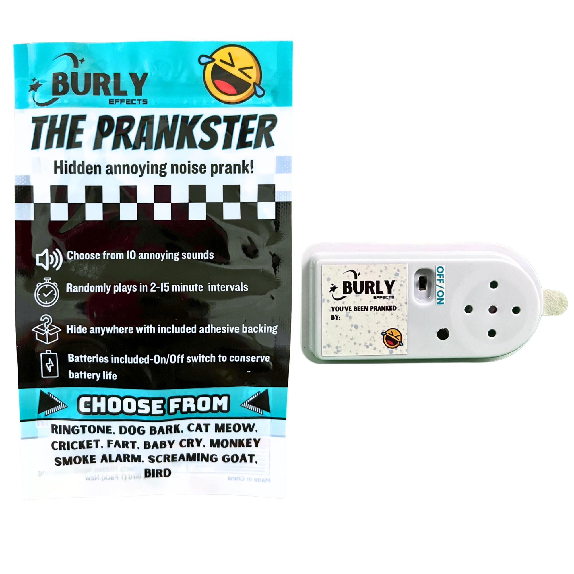 Hidden Noise Maker Gag Prank - 10 Different Sounds - Ringtone, Dog, Cat, Cricket, Fart, Baby Cry, Smoke Alarm, Monkey, Screaming Goat, Bird (1 Pack)