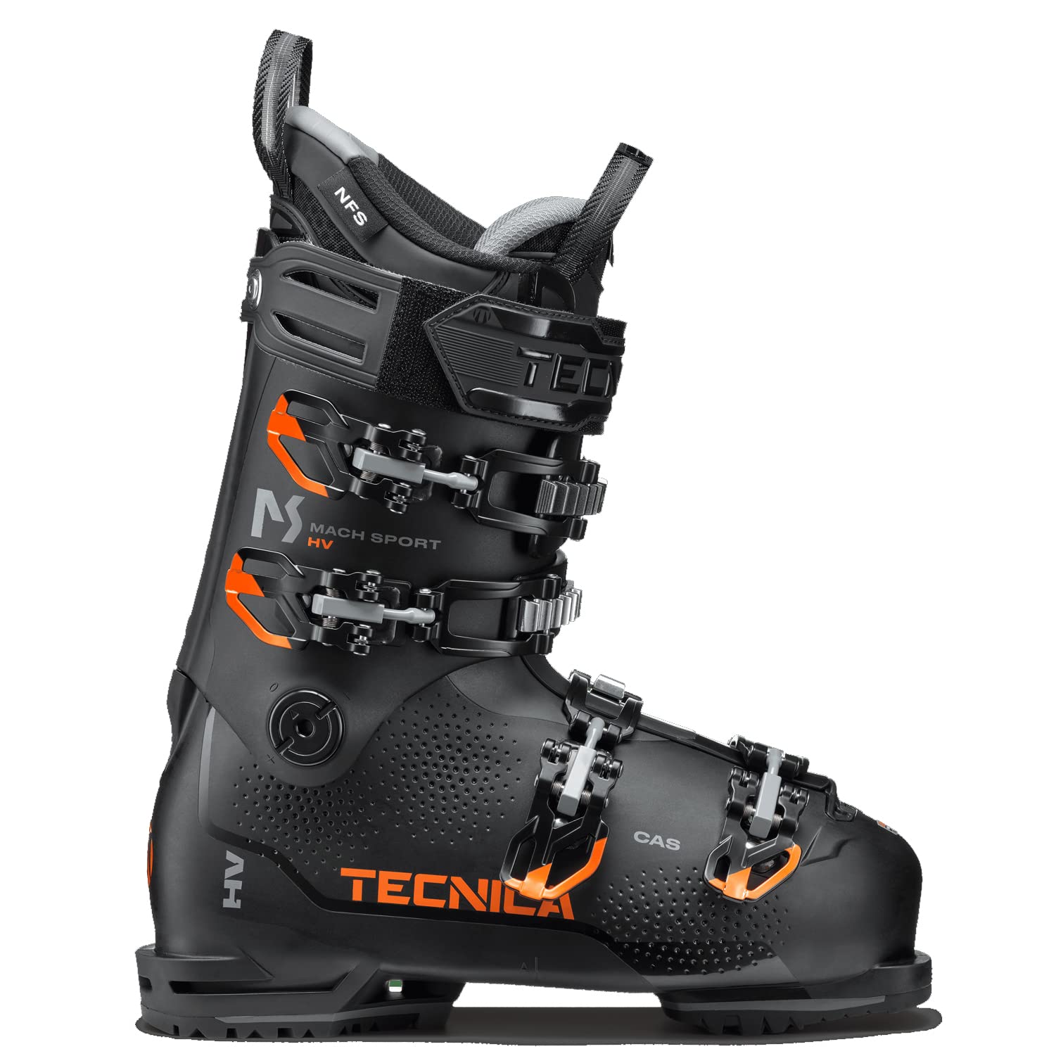 TECNICA Men's Mach Sport HV 100 GW 100-Flex Warm Functional Comfortable Alpine All Mountain Ski Boots, Black, 12.5