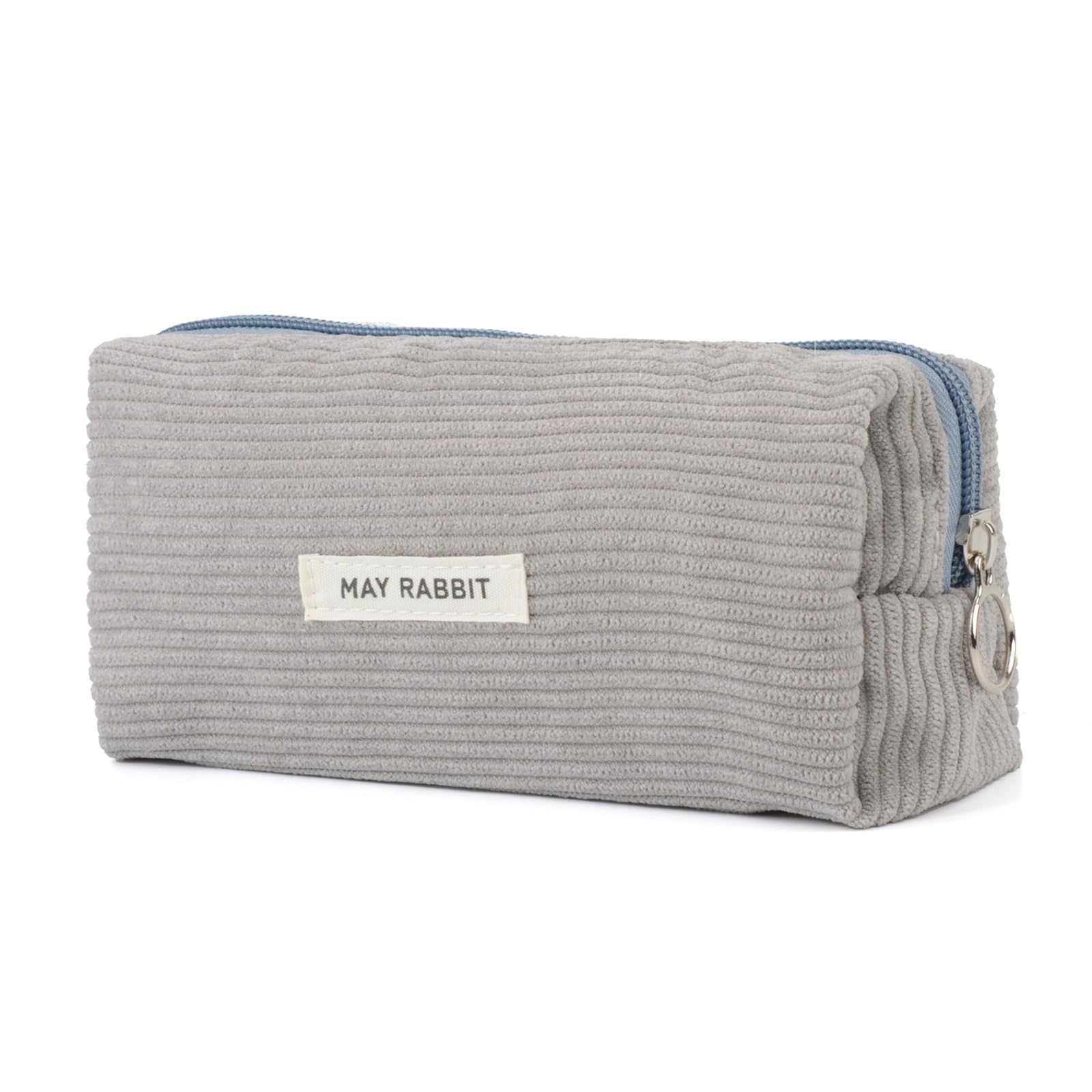 GMYIAK Big Capacity Corduroy Pencil Case for Girls and Boys,Aesthetic Pencil Case with Zip for Girls Secondary School,Cute Pen Case/Stationeryorganiser for Woman(Grey)