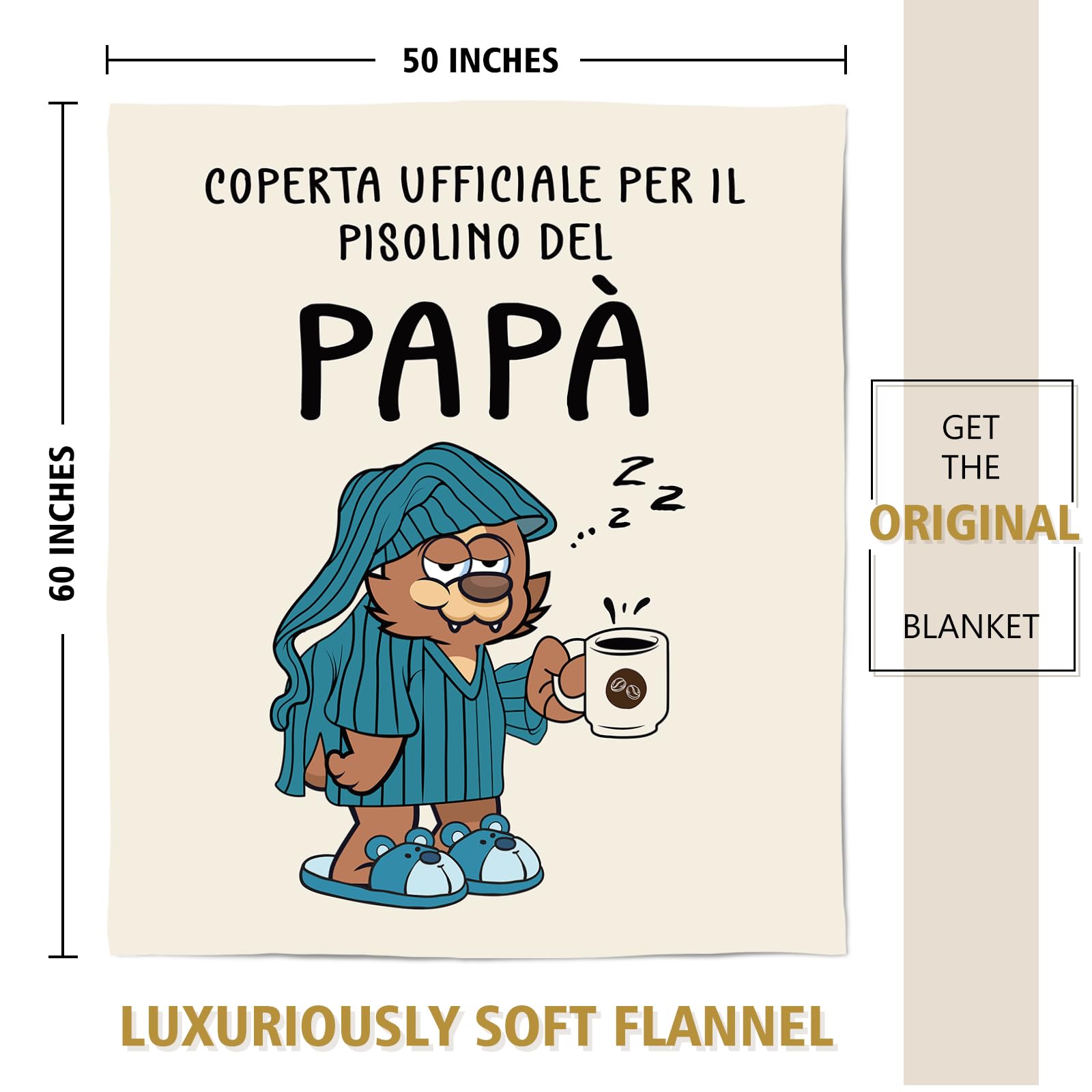 Niyewsor Regalo Papà Natale, Regalo per Papà Coperta, Regalo Papà Compleanno, Idee Regalo Papà, Festa del Papà Natale Regali per Papà da Figlia Figlio, 130×150cm