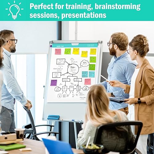 Miniatura 2 de Sticky Easel Pad, 13 x 17 In Self Stick Chart Paper for Teachers, Super Sticking Power Anchor Chart Paper for White Board, Flip Chart Paper with