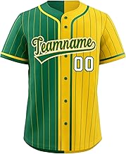 KXK Custom Stripe Baseball Jersey for Men Women Youth Personalized Baseball Button Down Shirt Stitched Name Number