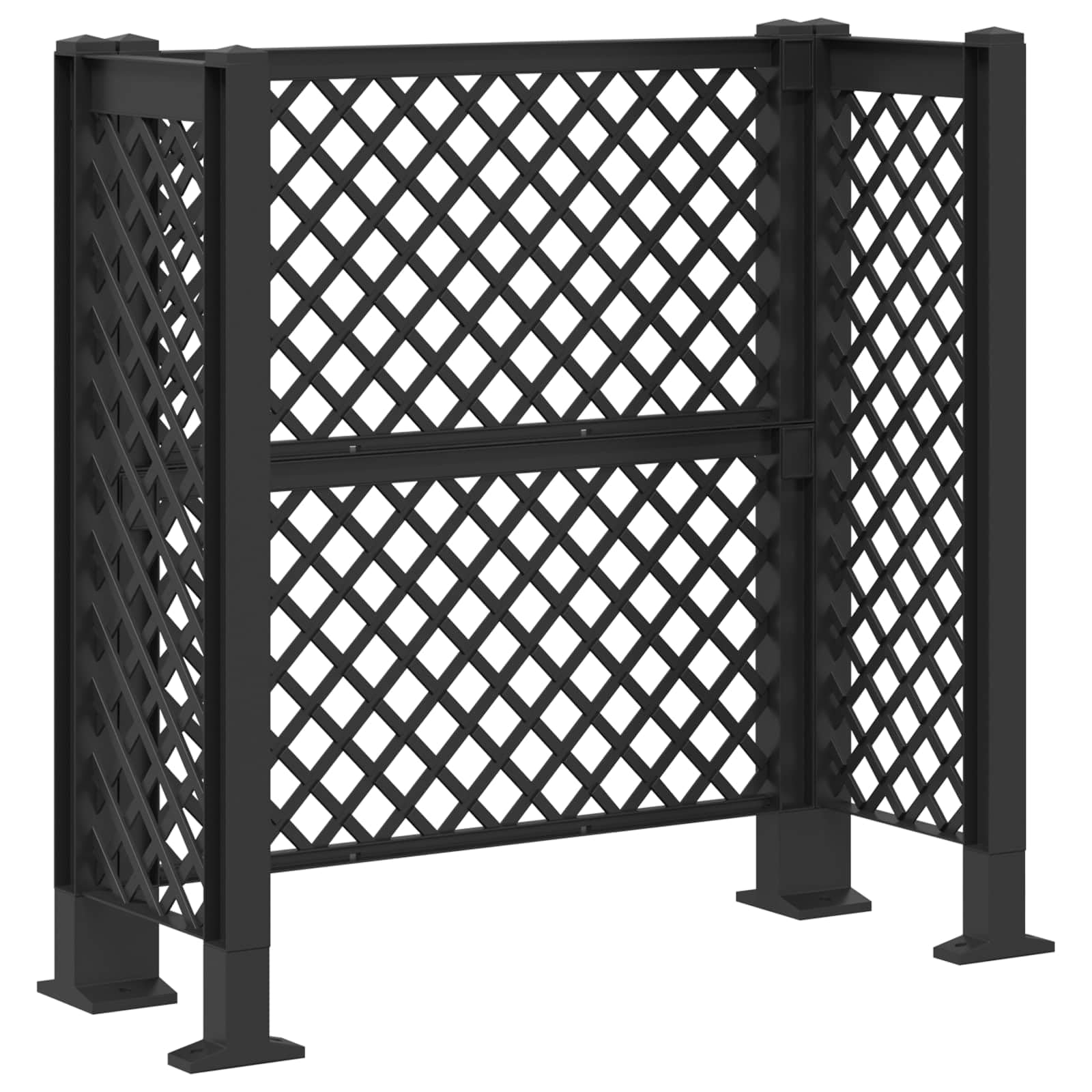 Pojemnik na śmieci z polipropylenu, antracyt, 123 x 47 x 114 cm – ochrona przed wzrokiem do ogrodu i na taras