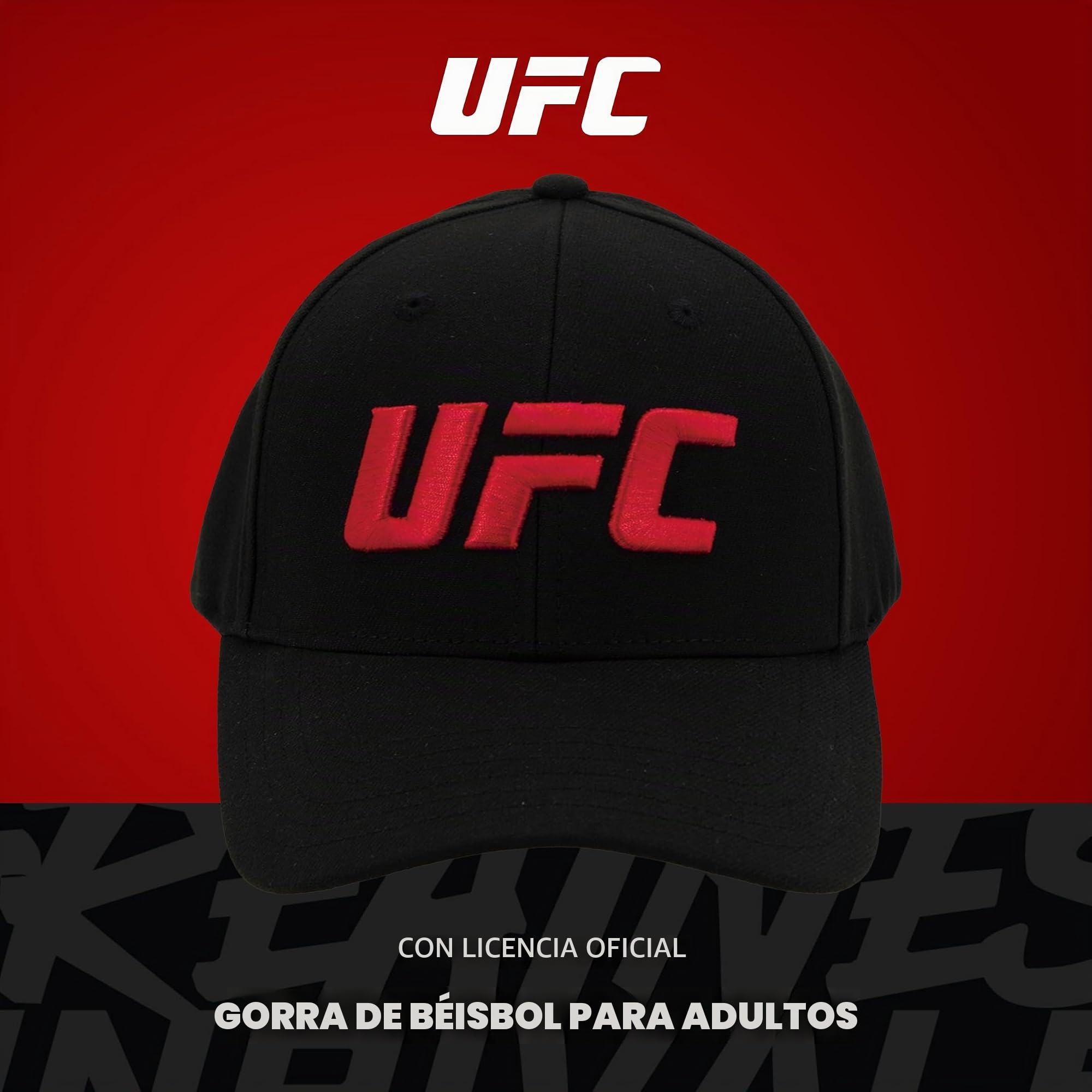 Concept One Unisex UFC Baseball Hat, 6 Panel Adult Flex Fit Active Sport Cap with Curved Brim Baseball Cap