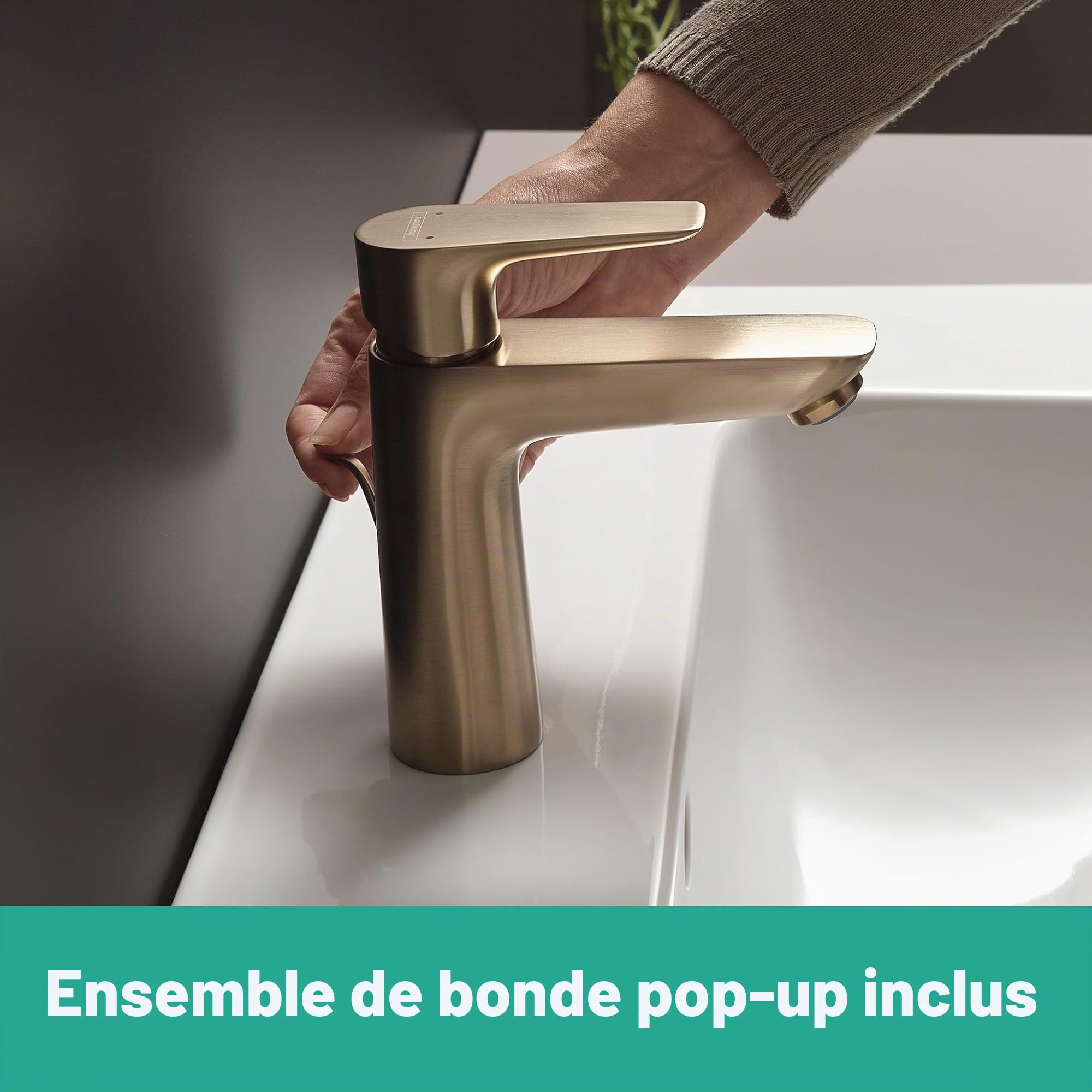 hansgrohe Talis E Mitigeur de lavabo 110, avec tirette et vidage, bronze brossé, 71710140