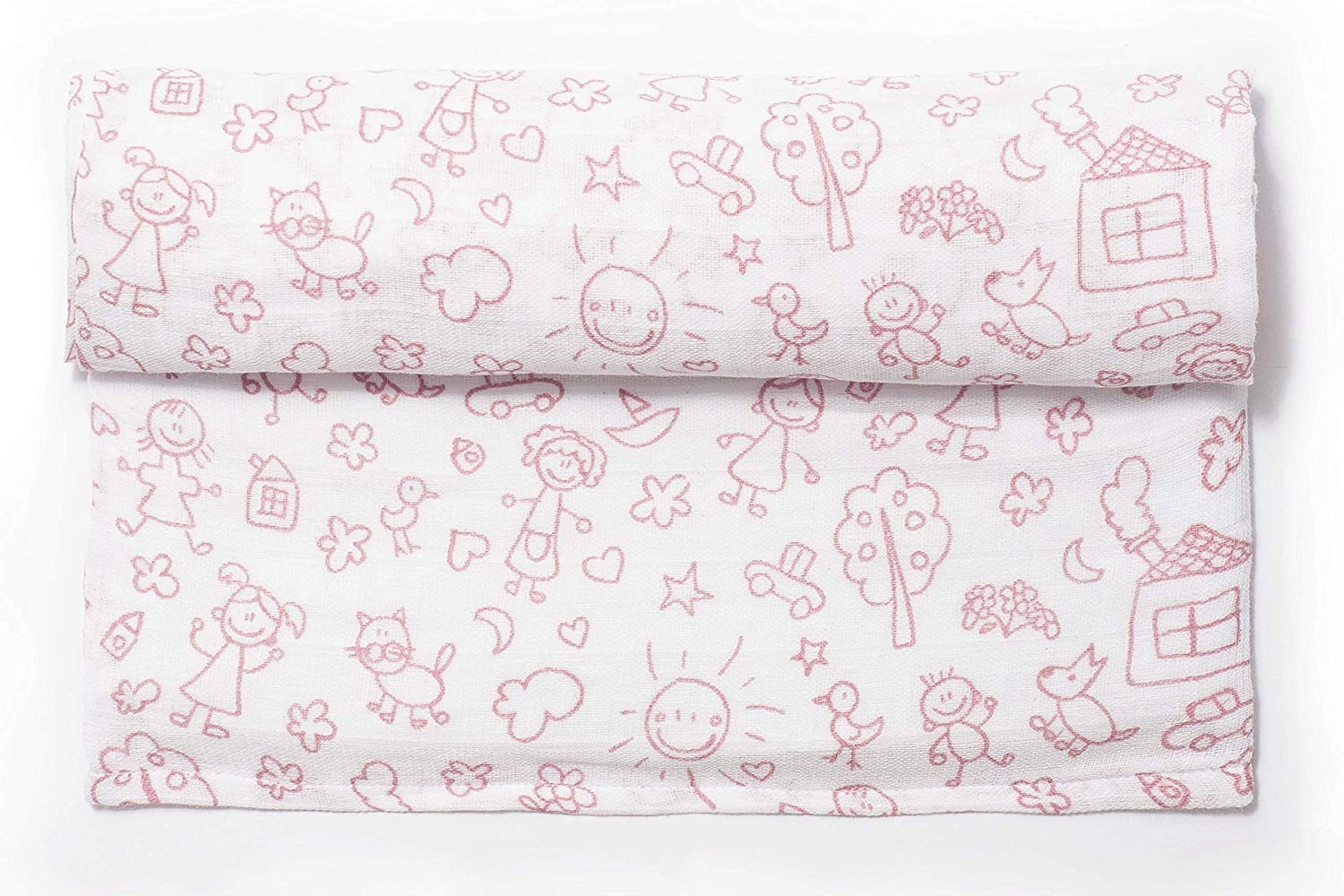 Babyponcho van mousseline, chiffon-poncho van katoen, licht, absorberend, sneldrogend, voor baby's en kinderen, voor strand, poncho, zwembad, Mimusseline (blauw