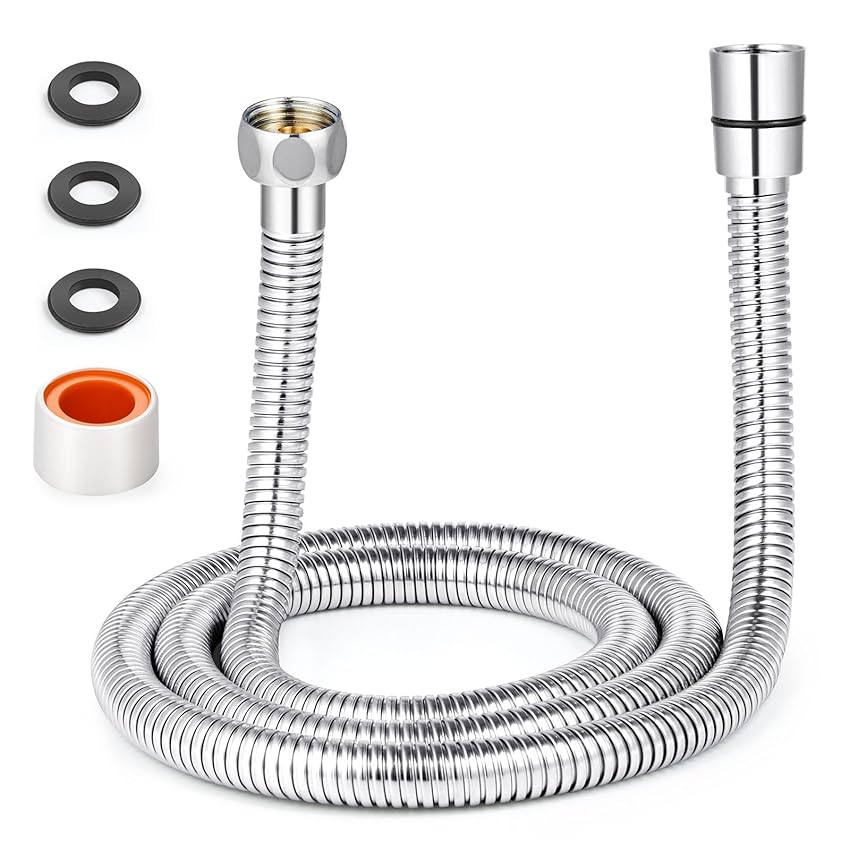 Immagine del prodotto Rovtop 1,6m Tubo Doccia, Flessibile Doccia da Anti Torsione, Adatto a Tutti i Soffione Doccia, Tubo Flessibile Doccia in Acciaio Inox Tenuta Cromato, con Teflon e Guarnizioni