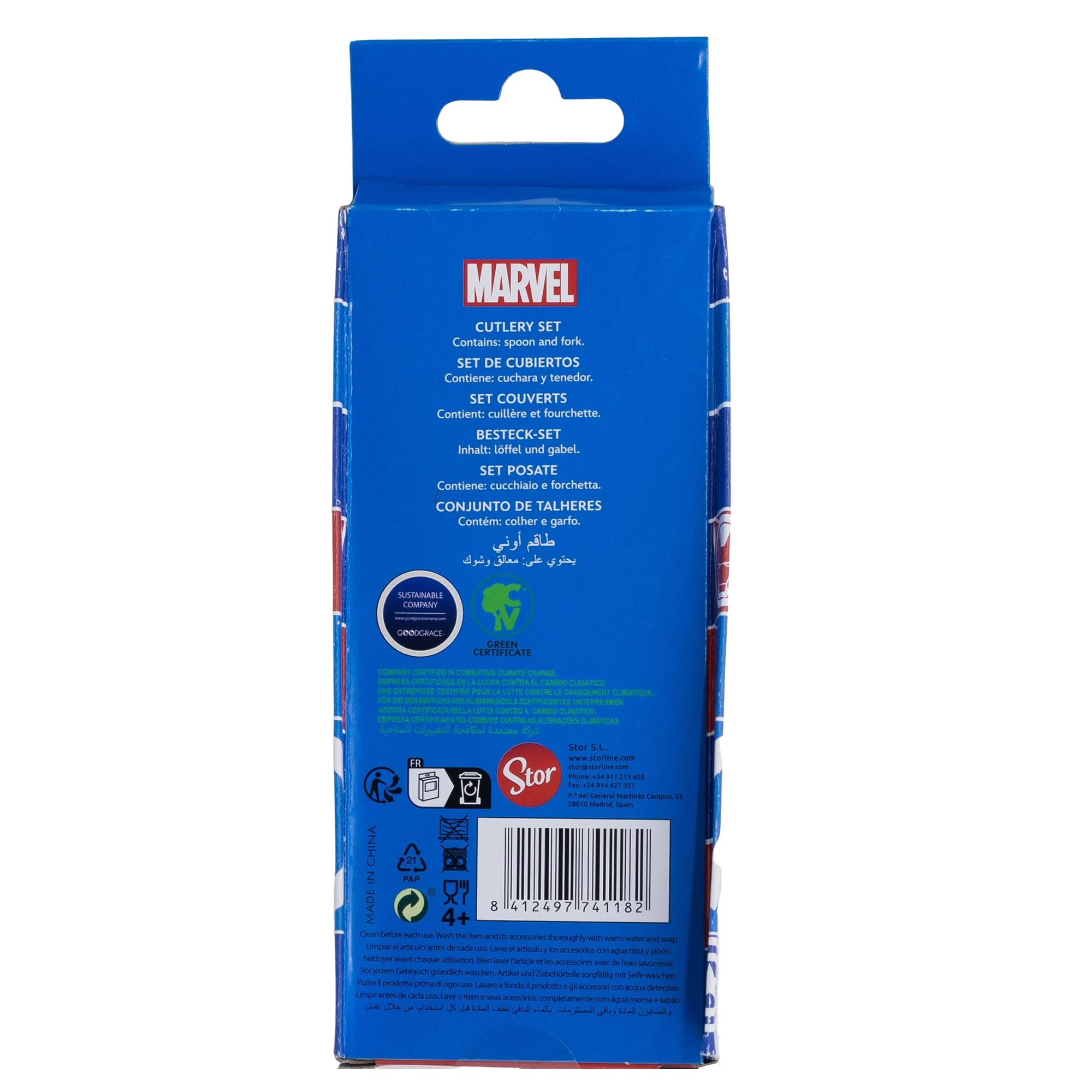 Marvel Avengers - Juego de 2 tenedores y cuchara de acero inoxidable