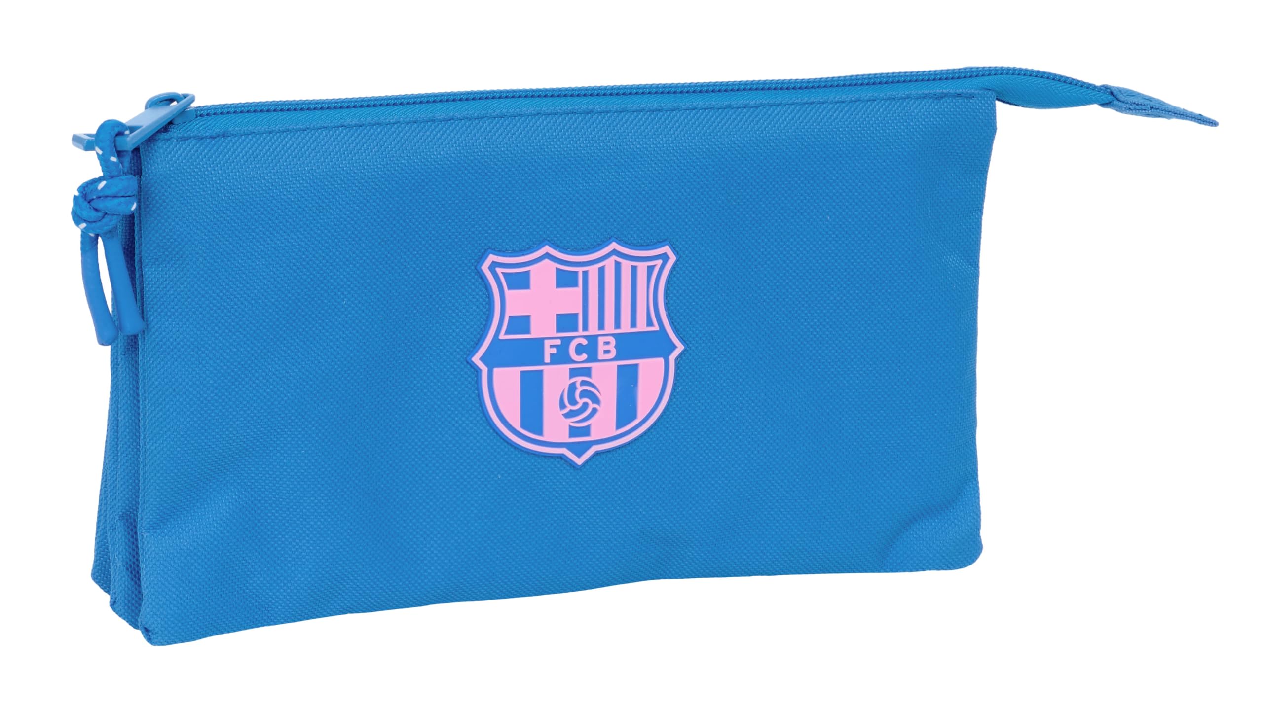 Safta F.C.Barcelona Chica – Triple Pencil Case, Children's Pencil Case, Ideal for School Children, Comfortable and Versatile, Quality and Resistance, 22 x 3 x 12 cm, Indigo Colour, Indigo, Estándar,