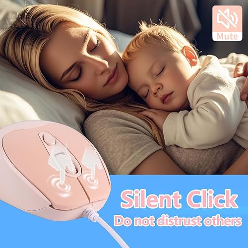 Miniatura 3 de Ratón con cable, interfaz USB-C, silencioso, ligero, portátil, cómodo, ergonómico, de viaje, pequeño ratón óptico Plug and Play, ambidiestro para