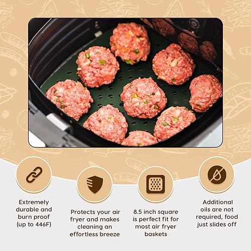 Miniatura 4 de Combo de revestimientos para freidora de aire de 8.5 pulgadas y cubiertas para huecos de estufa, artículos esenciales de cocina, protege, previene y