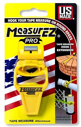 MeasurEZ Pro Tape Measure Hook Extension w/Rubber Grip for Round Edges - Accurately Measure Pipes, Columns, and Other Curved Surfaces Essential for Do-It-Yourself (DIY), Construction & Woodworking