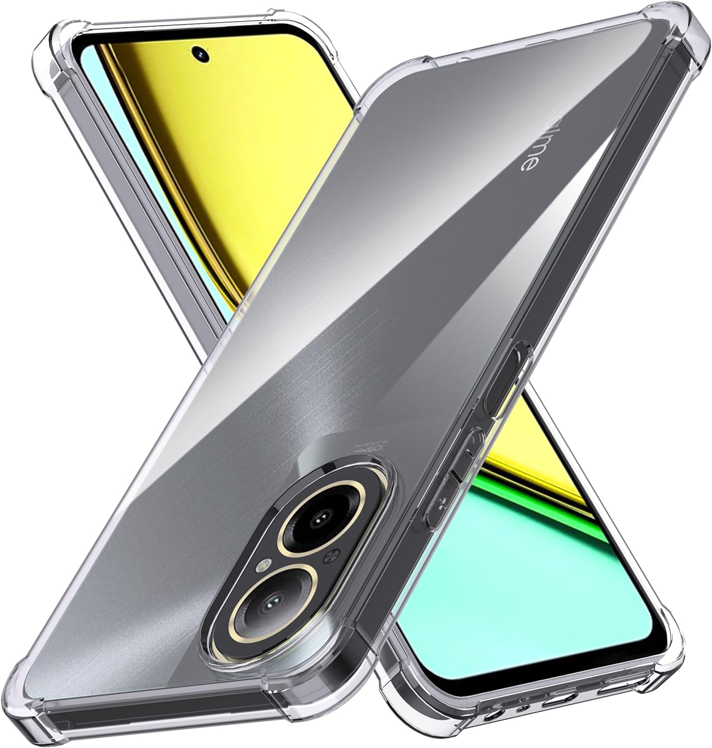 MuzzRealme C67 4G Case, Realme C67 Case Clear, Reinforced Corners Scratch Resistant TPU Rubber Soft Silicone Best Cmera Protective Clear Cover for Realme C67 4G