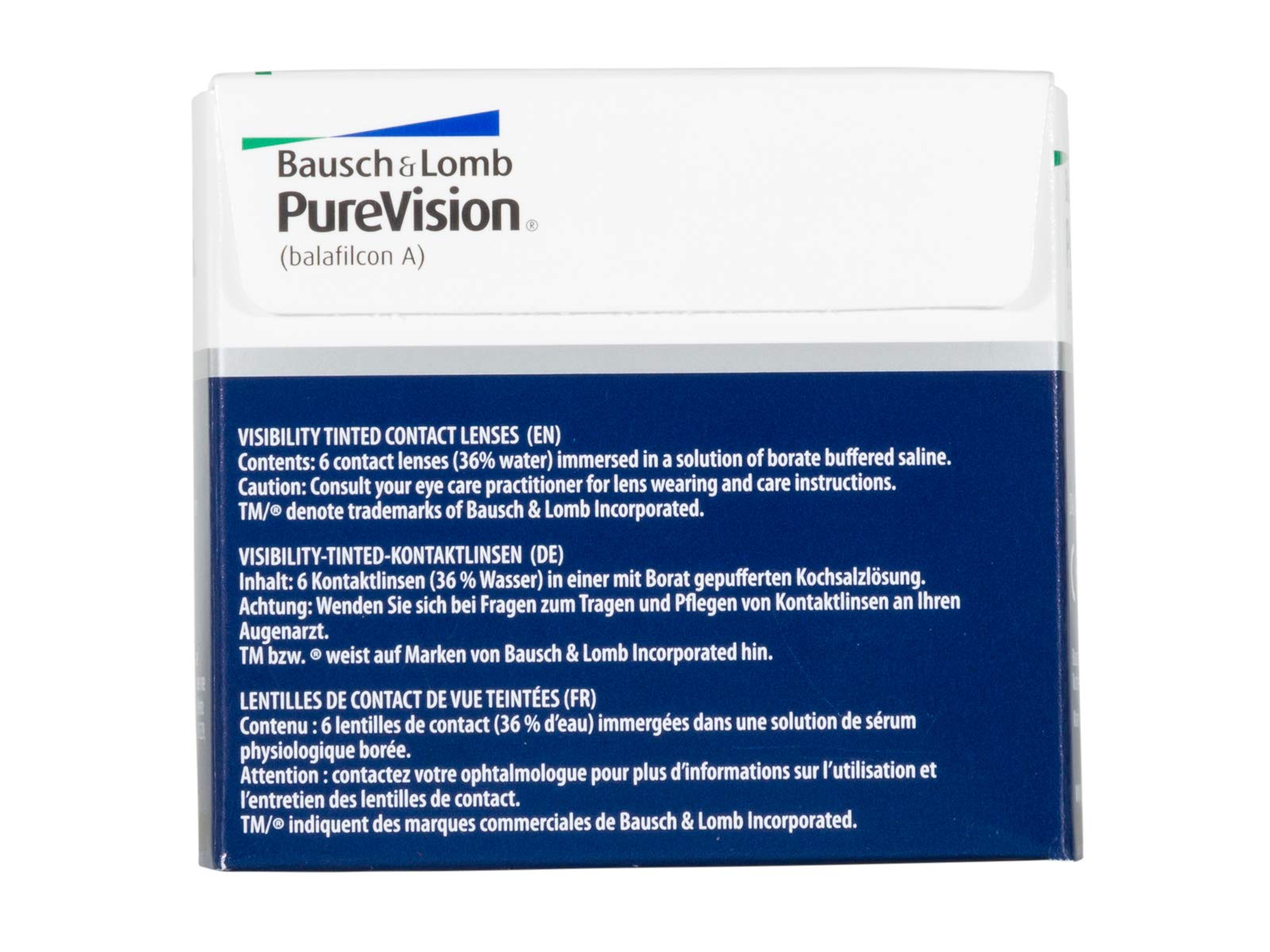 Purevision BAUSCH + LOMB - Lentes de contacto de reemplazo mensual - Pack de 6
