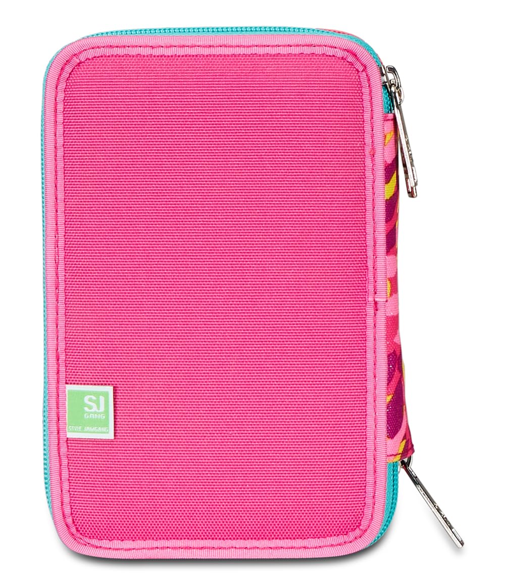 SJ GANG STYLE JAM GANG Cuccioli Da Sj Astuccio 3 Scomparti, Completo di matite, penne, Unisex - Bambini, Rosa, Taglia Unica