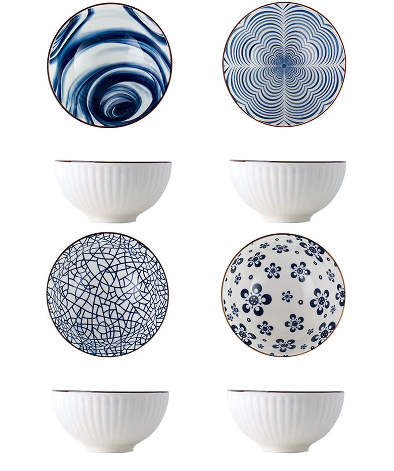 TuYines Cereal Bowls Set of 4,Ceramic Bowls,Porcelain Dessert Bowls,Soup Bowls, 4.75 Inch Serving Bowls,Breakfast Bowls,Small Bowls for Ice Cream, Rice, Soup, Dessert, Microwave and Dishwasher Safe