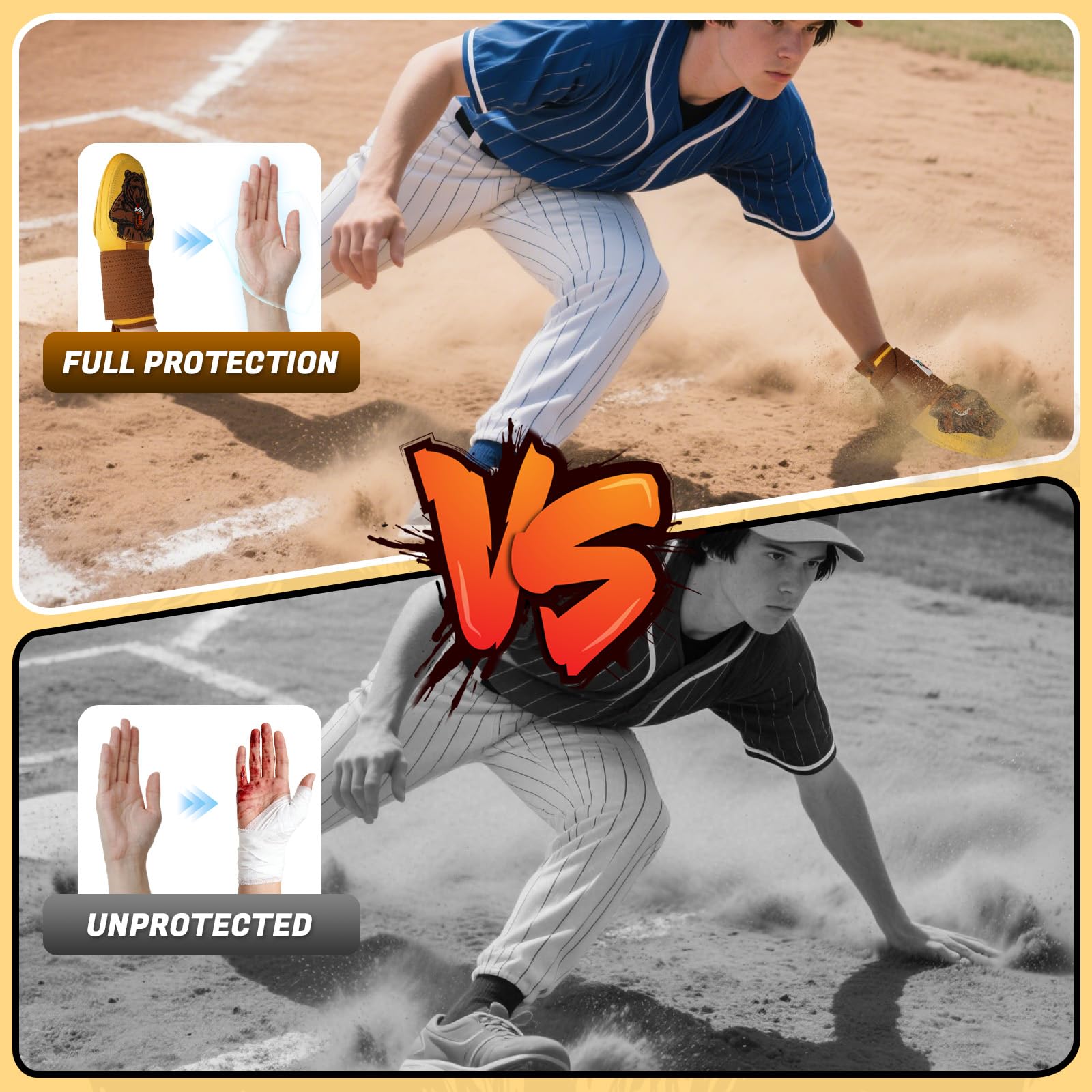 Manopla deslizante de béisbol – Guante deslizante para jóvenes – Accesorio de goteo goteo hombre de jengibre, Coco, Scary HaHa – Softbol