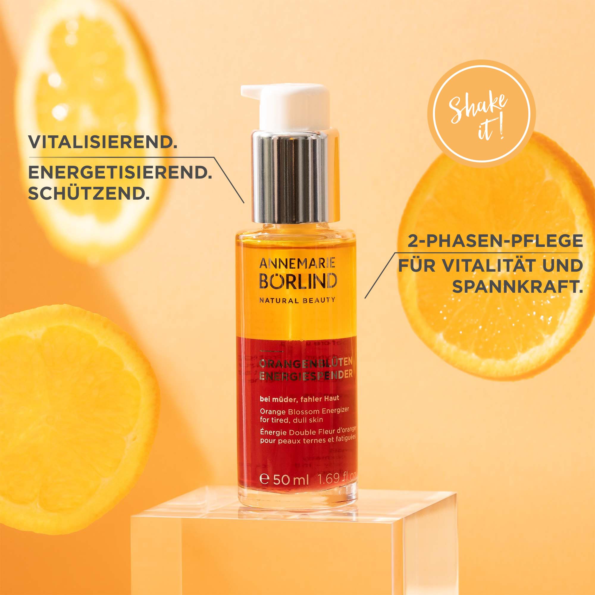 ANNEMARIE BÖRLIND ORANGENBLÜTEN ENERGIESPENDER (50ml) & Gratis System Absolute Augencreme Probe - Gesichtsöl für Glow & Frischen Teint, Pflege Für Spannkraft & Vitalität, Vegan