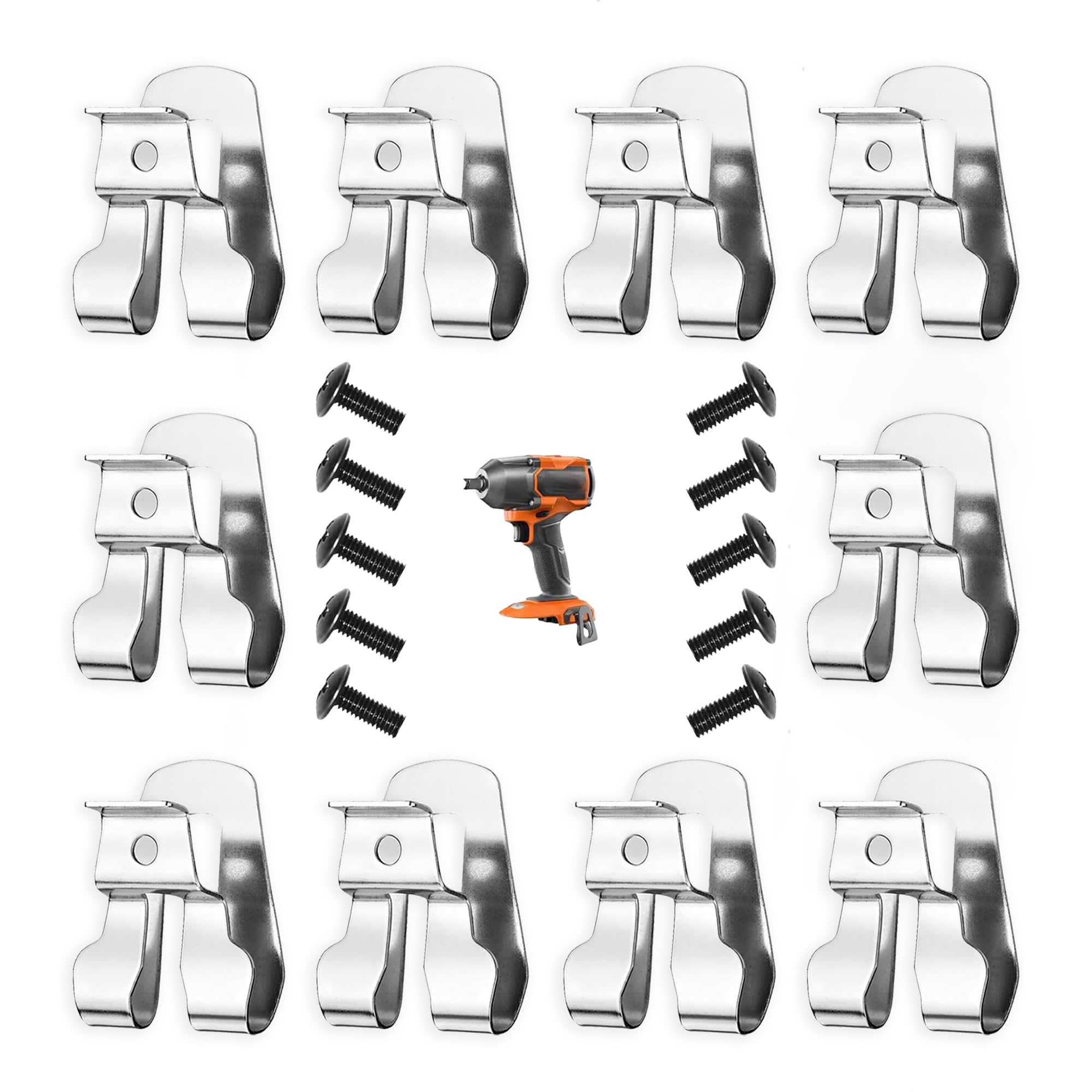 10-Pack Belt Clip with Screws, Replacement for Ryobi 633586002 and and 636181001,Compatible with Ryobi Ridgid 18V Makita Dewalt Power Drill Tools