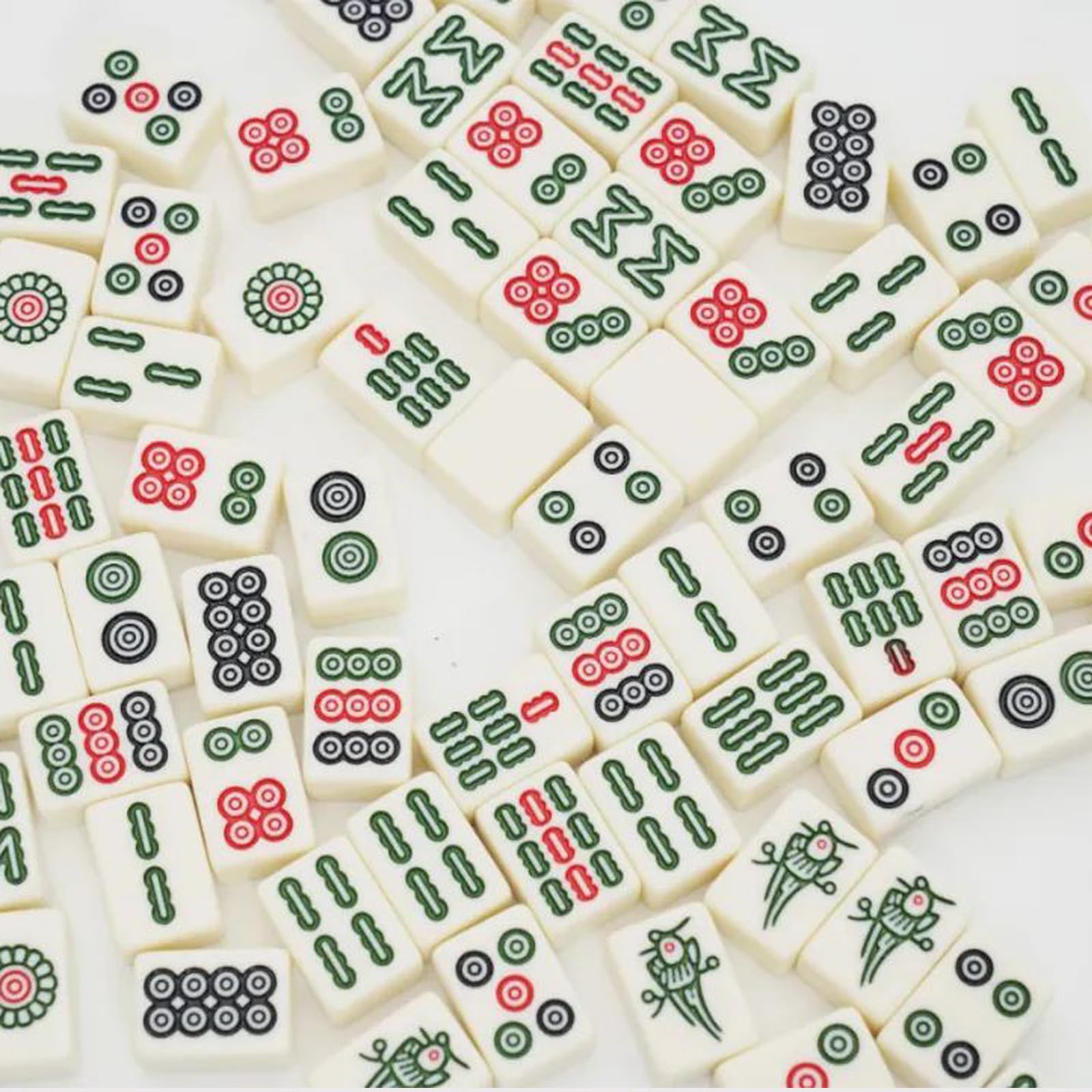 Mahjong - Mini Zestaw Tradycyjnej Chińskiej Gry Planszowej z 144 Kamieniami, Przenośny
