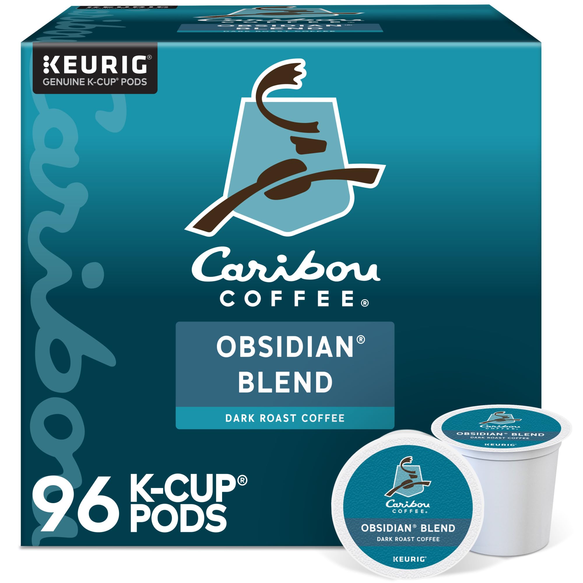 Caribou Coffee Obsidian Keurig Single-Serve K-Cup Pod, Medium Roast Coffee, 96 CountCaribou Coffee Obsidian Keurig Single-Serve K-Cu…