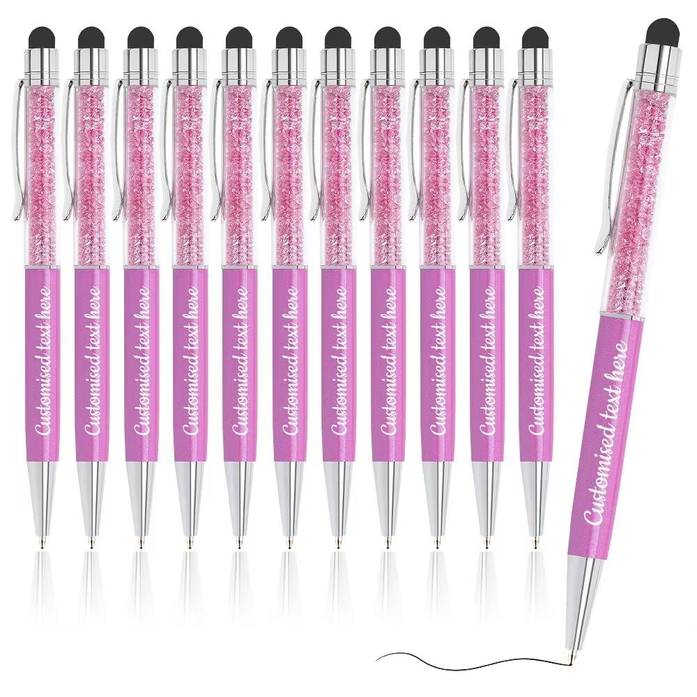 FENGHUO 120pcs Custom Ballpoint Pen,Black Ink Pen,Personalized Ballpoint Pen with Stylus,Customizable Name/Message Office Pens,Funny Custom Ballpoint Pens, Birthday Gifts for Men and Women