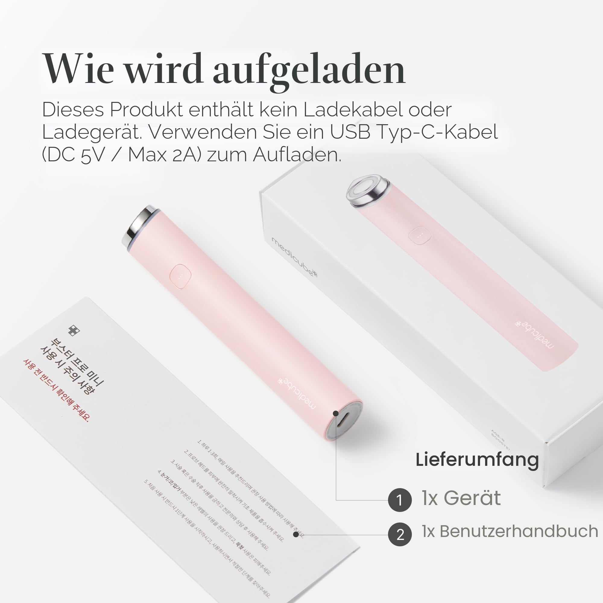 medicube Mini Booster Pro Pink | Günstiges Gesichtspflegewerkzeug für Anfänger – Tragbarer Glow Booster für Glashaut, fördert die Absorption der Hautpflege, Hautpflege für Teenager, koreanische