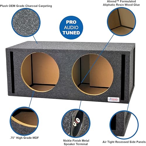 Miniatura 3 de Atrend 12JLX3DV JL Audio Dual 12" Vented Subwoofer/Altavoz Caja Compatible con Subwoofers Serie WX y W3. Fabricado en Estados Unidos