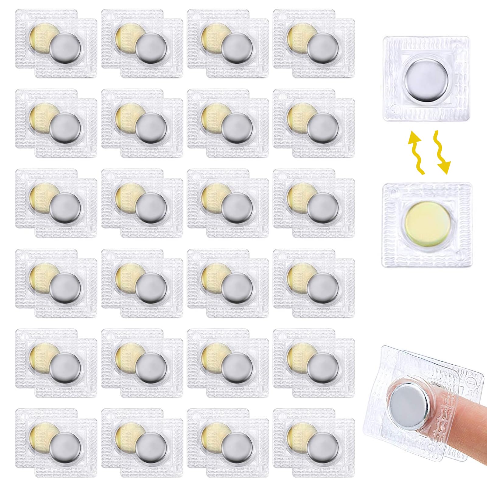 Jormftte 24 Pairs Hidden Sew Magnetic Closure, Magnets for Sewing, 15 mm Invisible Magnetic Button, for Magnetic Clasps for Sewing, Handbags, Clothing, Leather Crafts