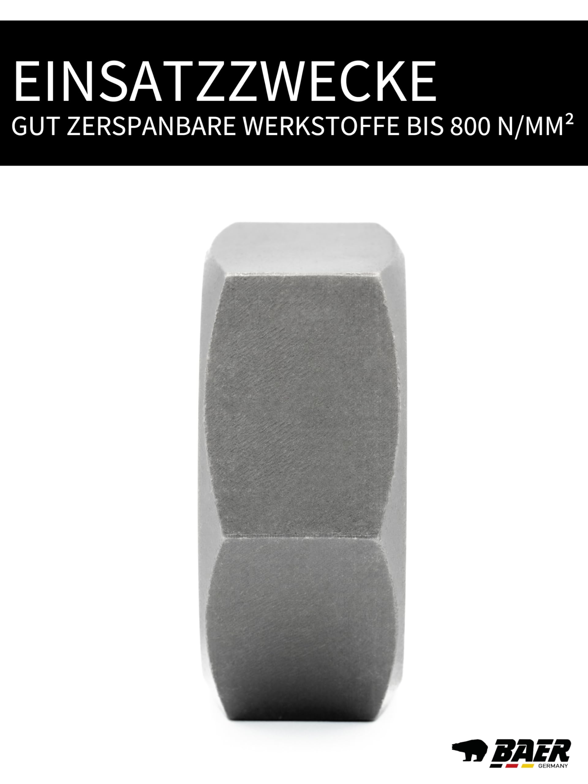 BAER Schneideisen Sechskant M 16 x 2,0 - HSS - Sechskantmutter - Sechskantschneideisen - Gewindeschneider - Schneidmutter - Außengewinde