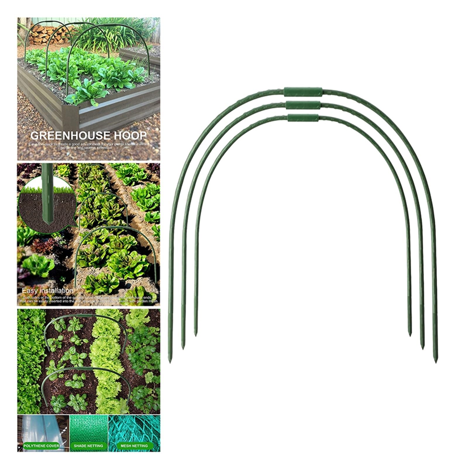 Archi per Serra Orto 1/3/6PCS 11mm Garden Hoops Plastc Frame Gardening Bed Tunnel Support Frame Greenhouse Connecting Hoops Raised Beds Netting(6pcs)