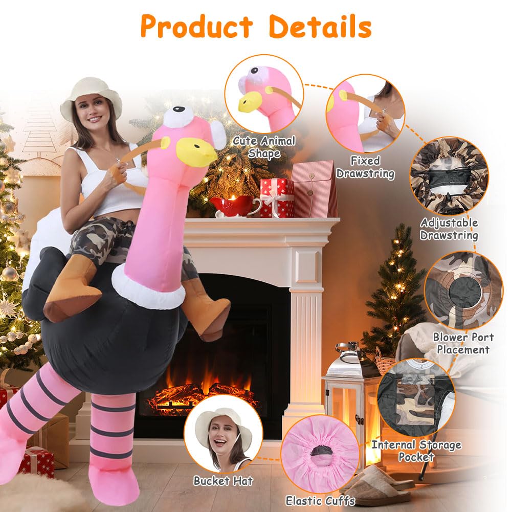 AYBUY Costume Gonfiabile Alien-s, Costume Alienoes Verde, Costume da Alieno Gonfiabile, Halloween Carnevale Cosplay Outfit, Sistema di Gonfiaggio Incluso