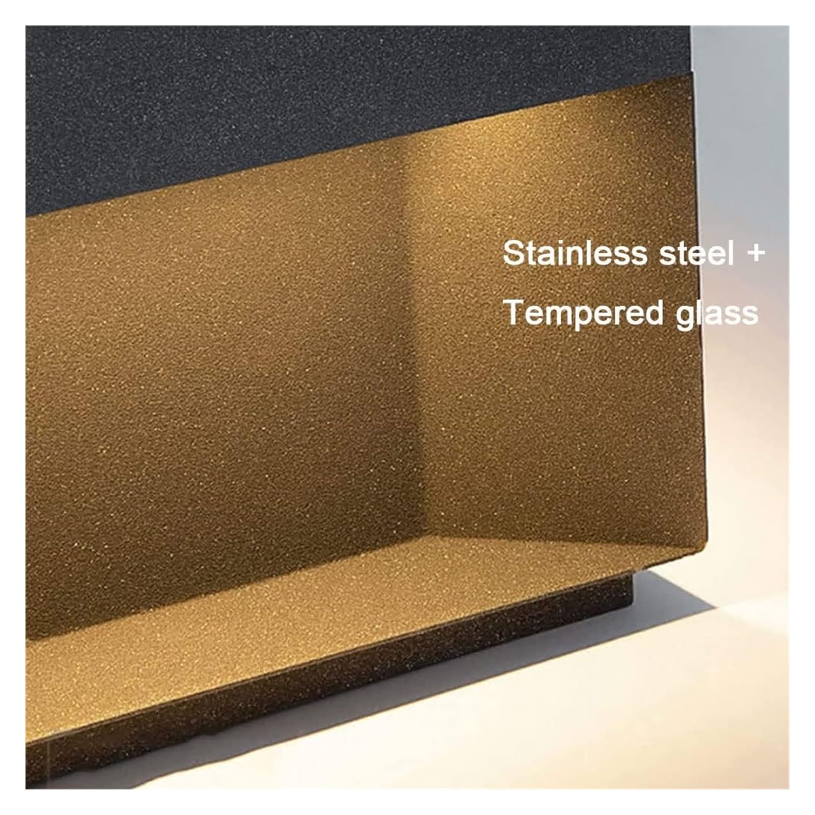 Luces de poste al aire libre - Lámparas de pilar de columna cuadrada Lámparas de mesa de poste de patio negro moderno Linterna de cubierta de puerta de acero inoxidable impermeable al aire libre(20cm)