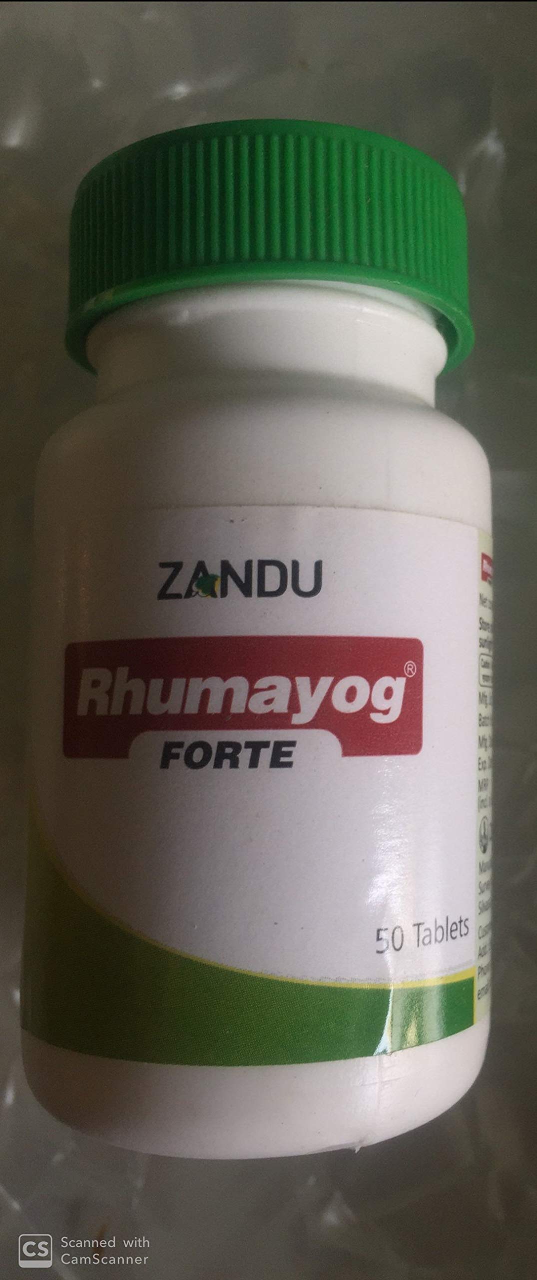 Zandu RHUMAYOG FORTE (50 TABLETS X 5), Green White
