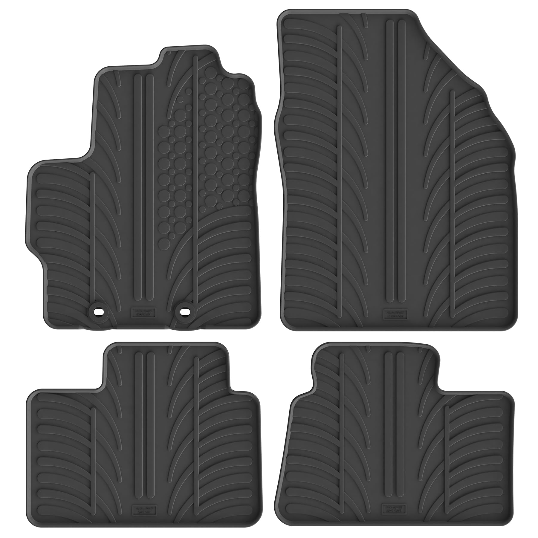 Gledring Set of Rubber Mats Compatible with Toyota Aygo X 2022 (T Profile 4-Piece + Mounting Clips)