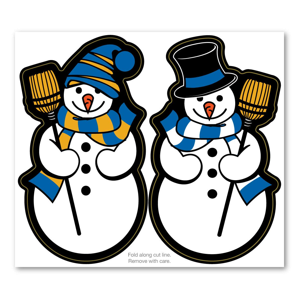 Snowmen 2-in-1 Magnet by Magnet America is 5" x 5.75" Made for Vehicles and Refrigerators