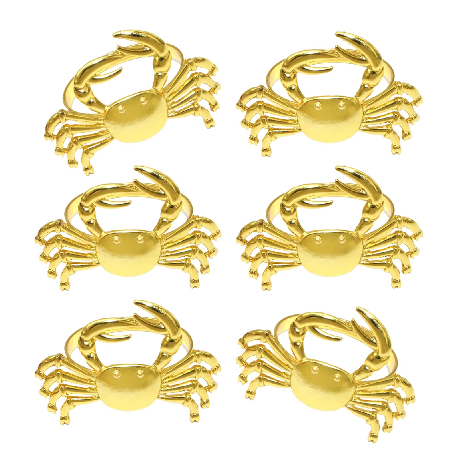 Xjdzineq Metal Crablet Shape Napkins Holders Gold Tableware Accessory for Dining and Parties Golden Crablet Shape Napkins Rings