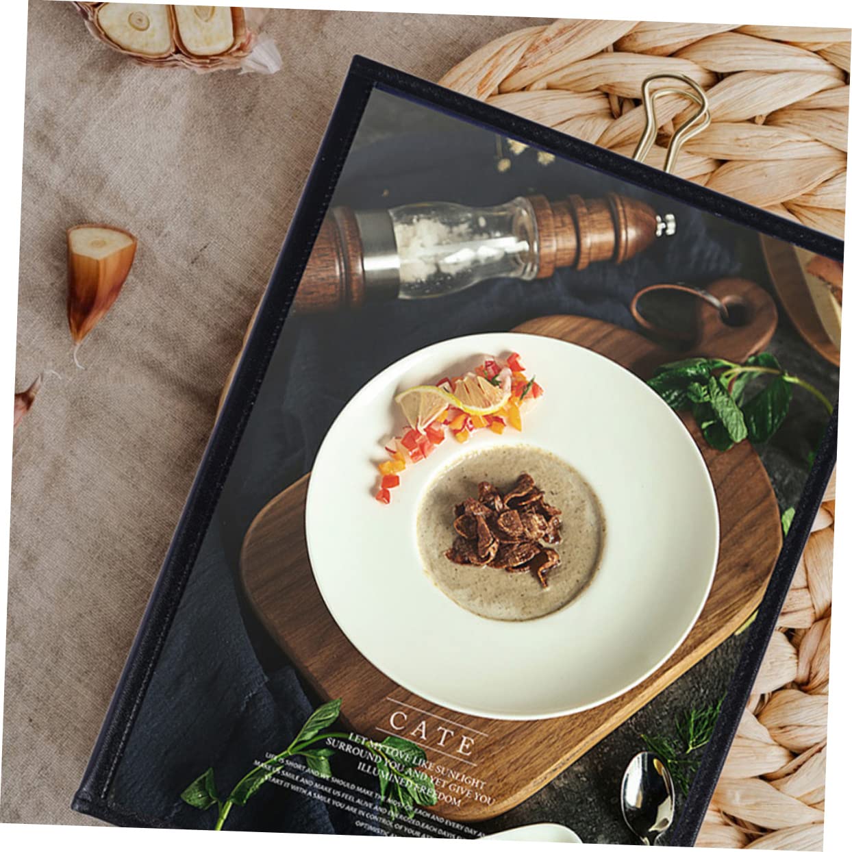 PRETYZOOM 6 Series Cubiertas Transparentes Para Menú Protector De Recetas Para Restaurantes Accesorio De Pvc Con Metálico Colocación Y Limpieza 2 Piezas X 6