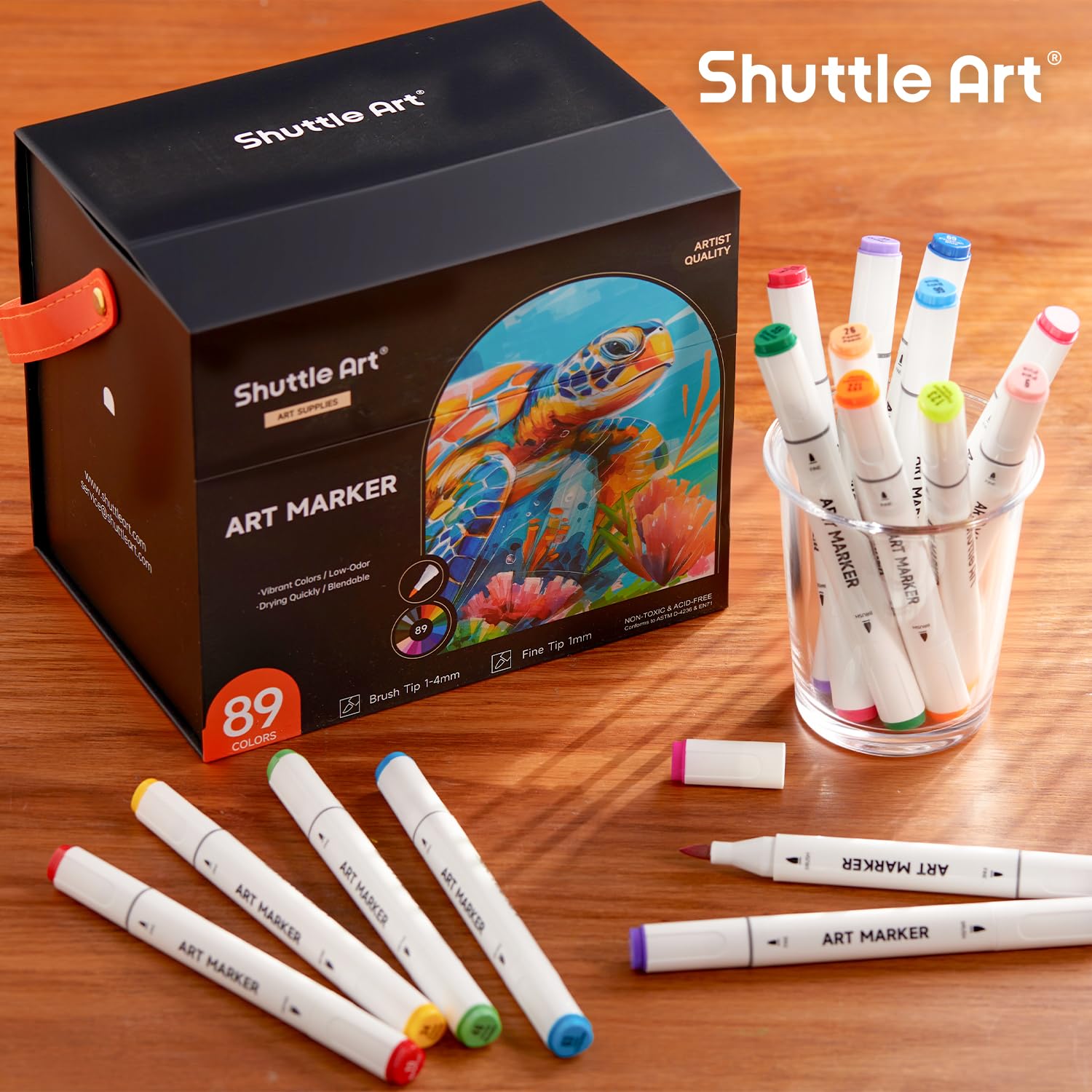 Shuttle Art 89 kolorów pędzelkowe markery artystyczne z cienką końcówką