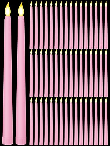 Funtery 48 velas LED sin llama, velas falsas que funcionan con pilas, velas a granel de 11 pulgadas, velas LED altas para Navidad, día de San