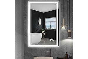 Anti-Fog LED Bathroom Mirrors with Lights - 24 x 36" Vanity Mirror Wall Mounted