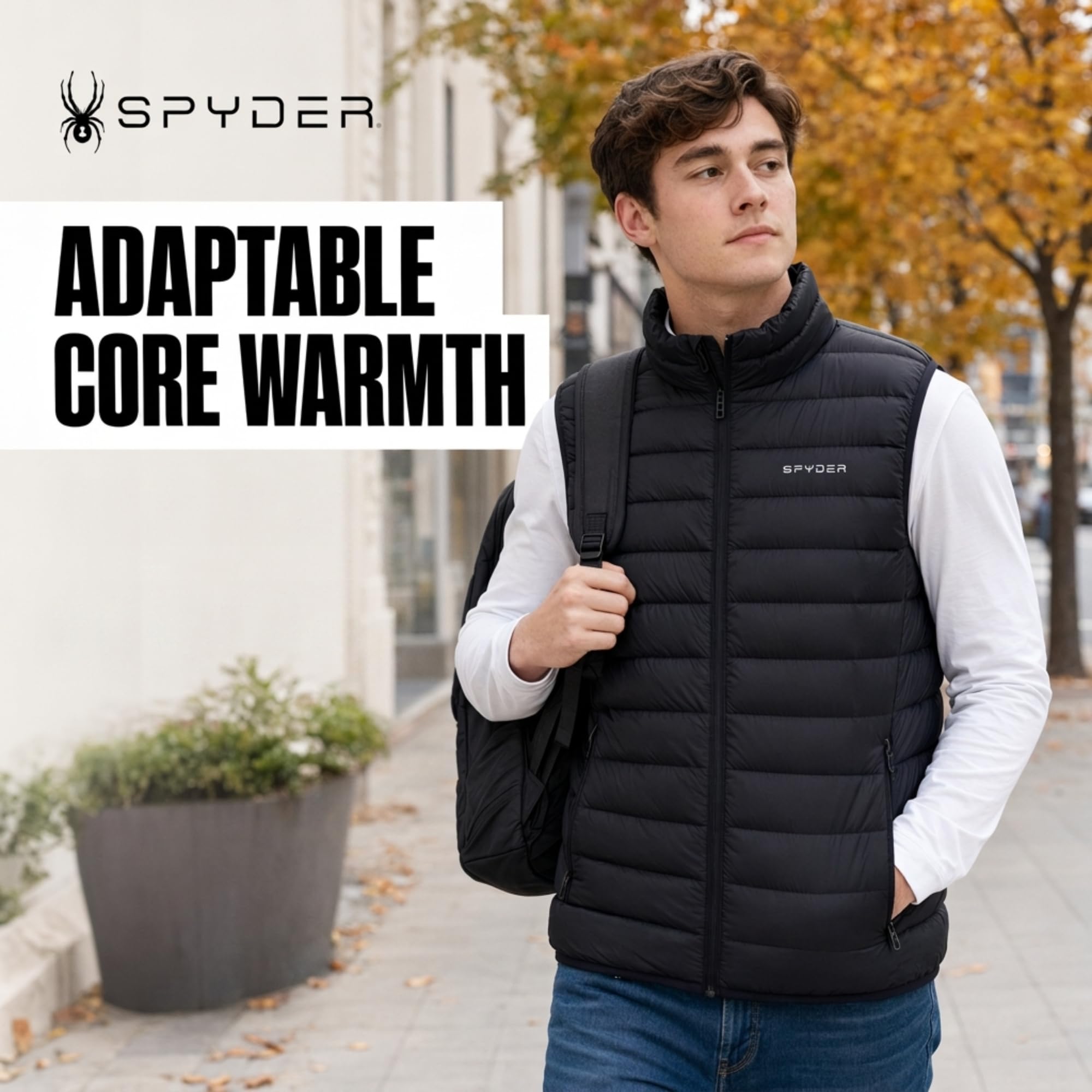 Spyder Herren Spyder Puffer Vest For Men – Lightweight Quilted Outdoor Vest With Pockets, Puffer Vest Jacket For Men Windbreaker-Jacken