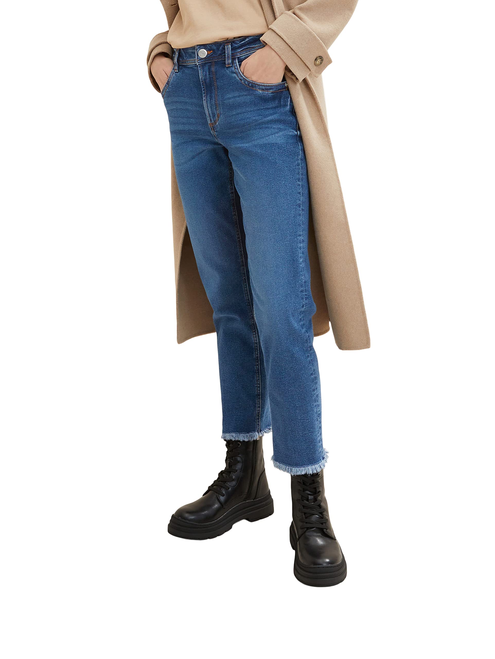TOM TAILOR Ladies Kate Jeans 1035523, 10282 - Dark Stone Wash Denim, 36W / 28L