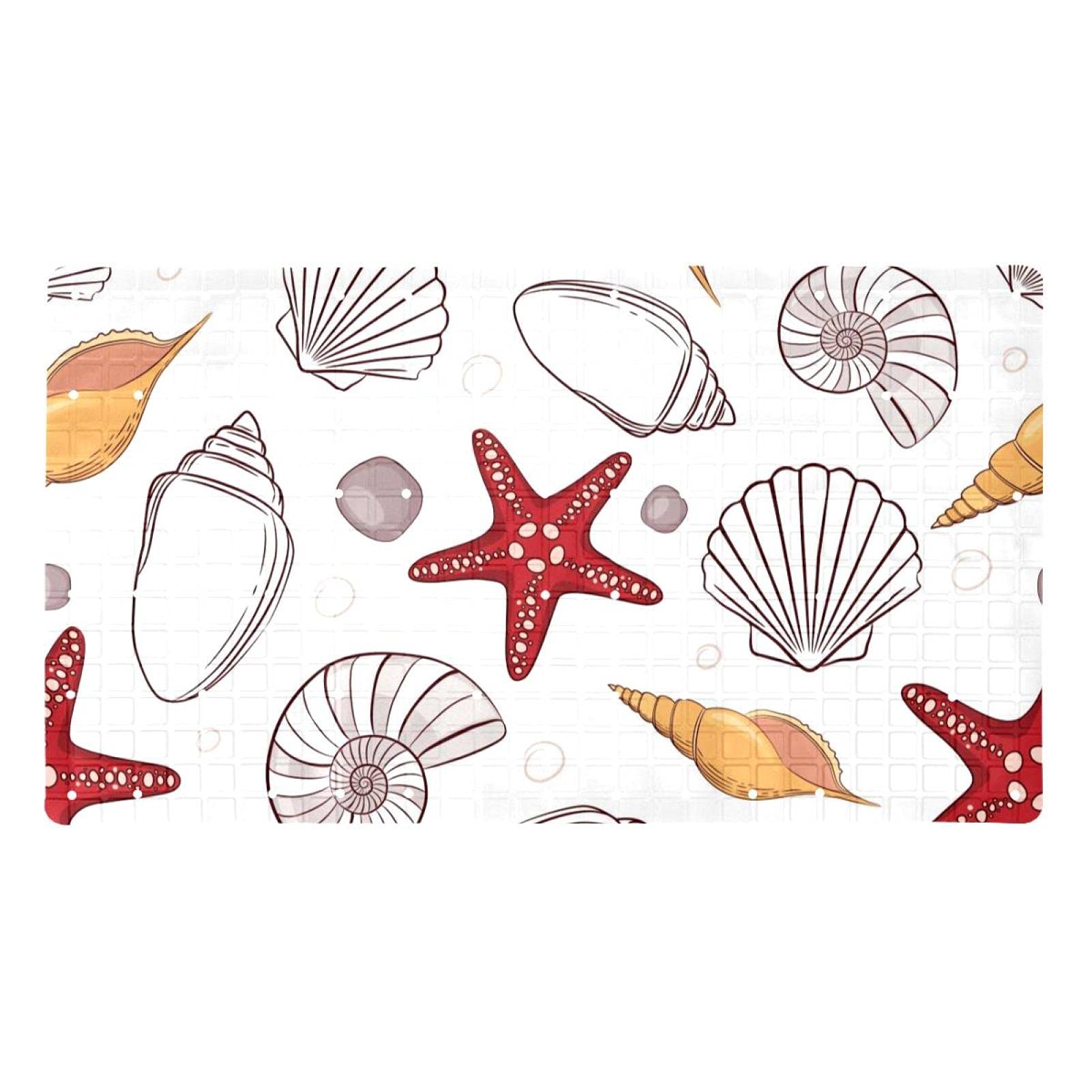 Tapis de bain antidérapant coquillages pour douche enfant