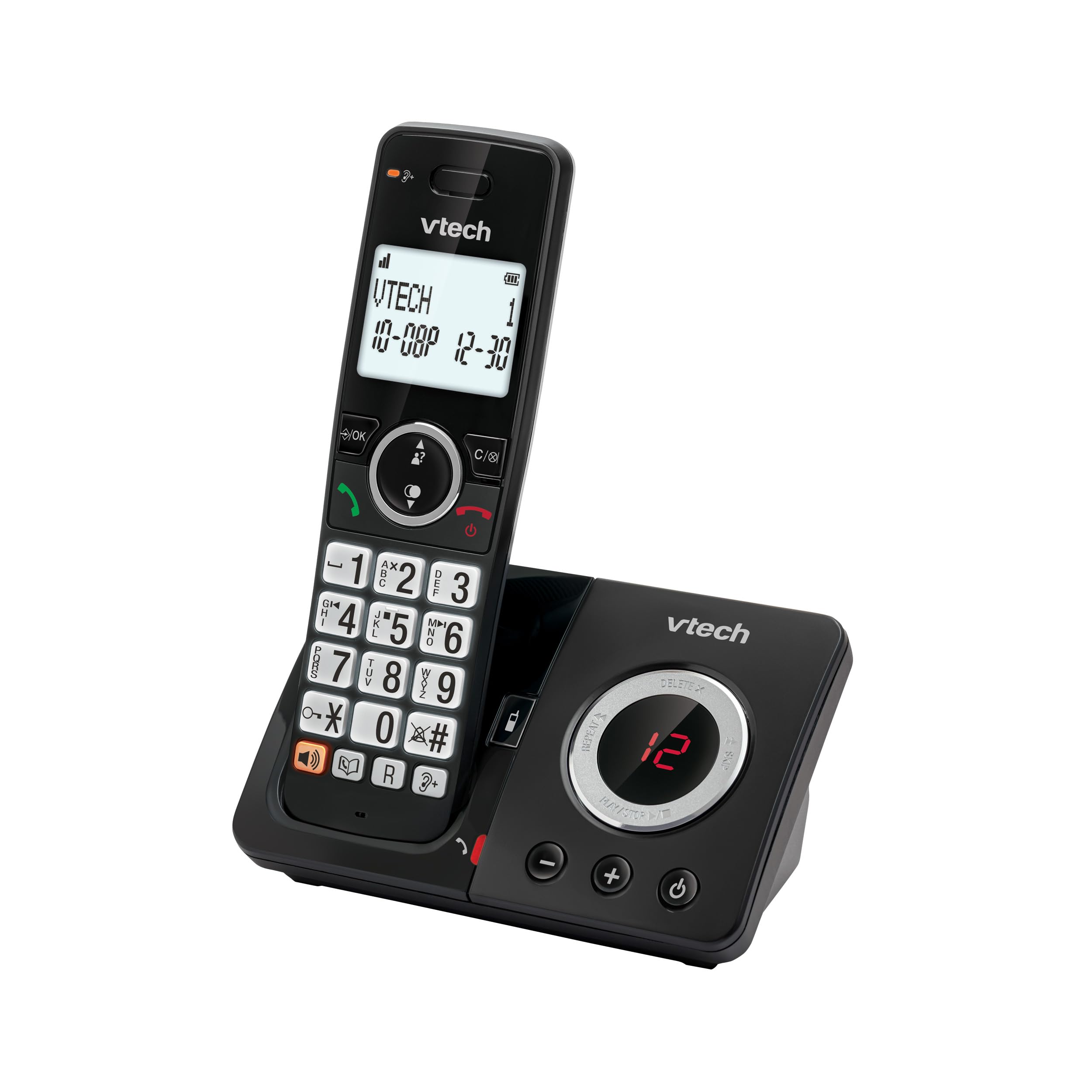 VTech EA5050 DECT Telefono senza fili con segreteria telefonica automatica, blocco chiamate fastidiosi, amplificatore di volume, display retroilluminato facile da leggere, 18 ore di conversazione