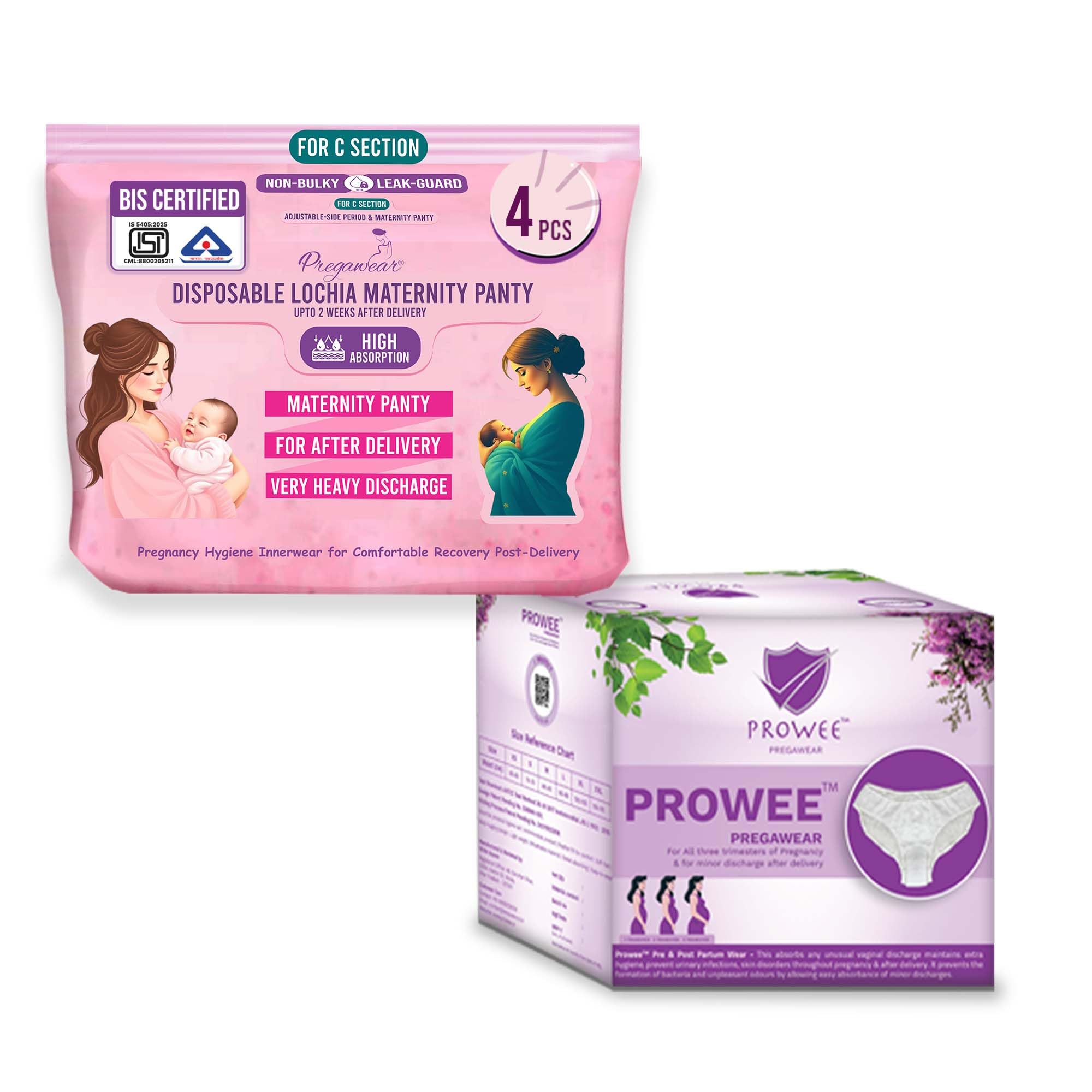 PROWEE|Pregawear Lochia Maternity Panty C Section(5) & Regular Panties(10) Combo, Soft, Breathable, Leak-Proof Underwear for New Mothers| Heavy & Light Daily Discharge Pregnancy-image-32